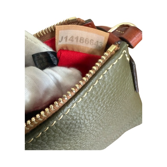 Authentic Dooney & Bourke Green and Brown Crossbody Bag - Picture 8 of 9